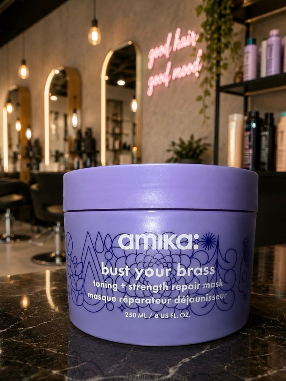 amika Purple Bust Your Brass Toning & Strength Repair Hair Mask (retail $44)